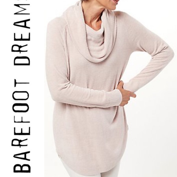 Barefoot Dreams CozyChic Ultra Lite Coastal Cowl Neck Tunic S Cozy Long Sweater - Picture 2 of 11